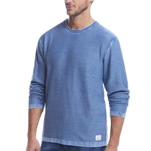 WEATHERPROOF VINTAGE Men’s Twill Stonewash Cotton Crewneck Sweater Blue Mirage S